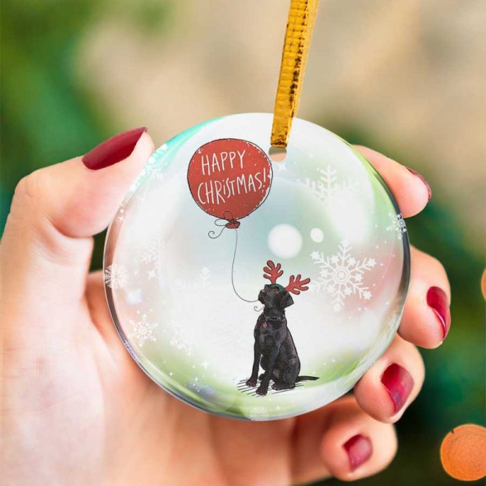 Labrador Merry Christmas Dog Lover Ceramic Ornament