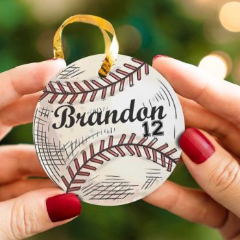 Personalized Baseball Classic Style Custom Name Number Ceramic Ornament
