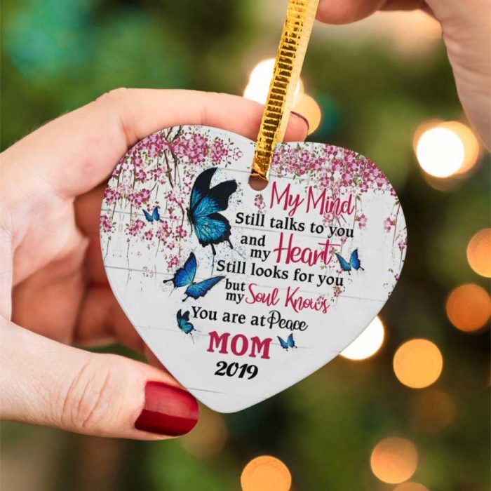 Personalized My Mind My Heart Love You Custom Name Date Ceramic Ornament