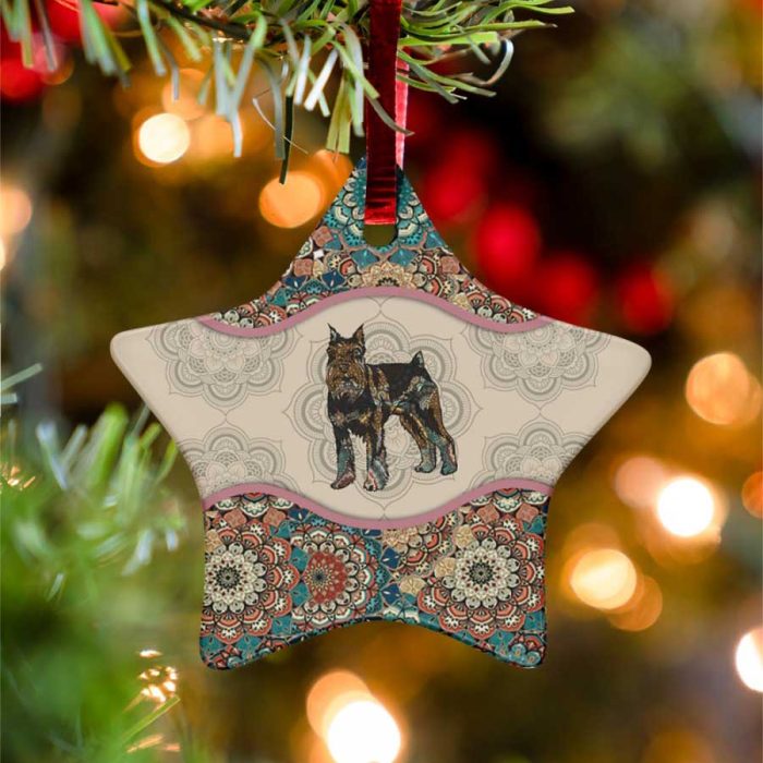 Schnauzer Mandala Flower Lover Ceramic Ornament