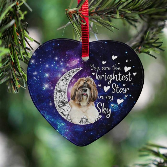 Shih Tzu Brightest Star Of Mine Dog Lover Ceramic Ornament