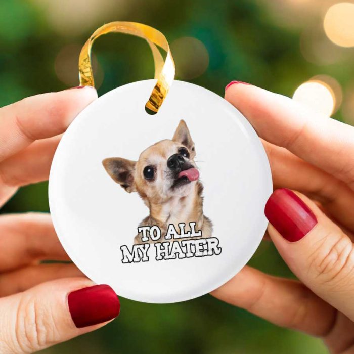 To All My Hater Chihuahua Dog Lover Ceramic Ornament