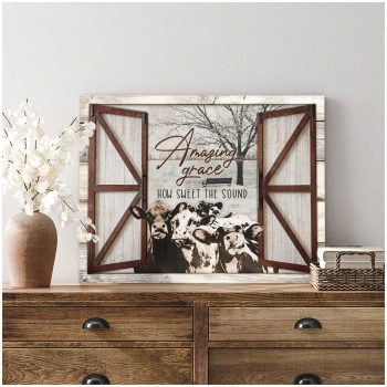 Amazing Grace Farm Cows Canvas Prints Wall Art Decor