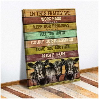 Angus Cows In This Family We Canvas Prints Wall Art Decor