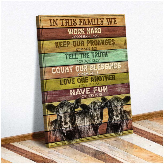 Angus Cows In This Family We Canvas Prints Wall Art Decor