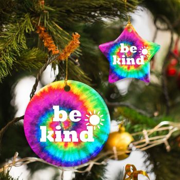 Be Kind Hippie Ceramic Ornament