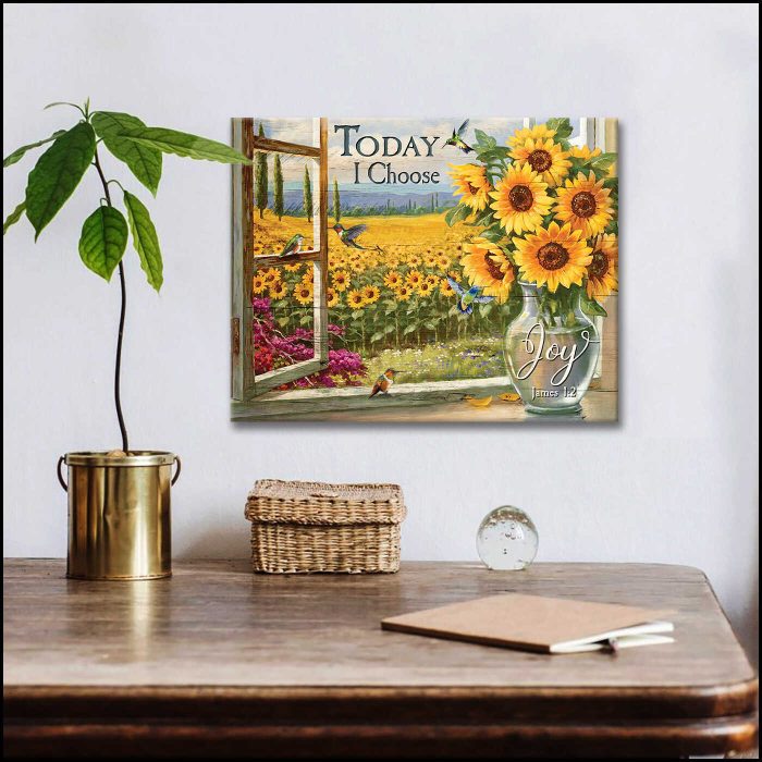 Beautiful Joy Hummingbird And Sunflower Canvas Prints Wall Art Decor