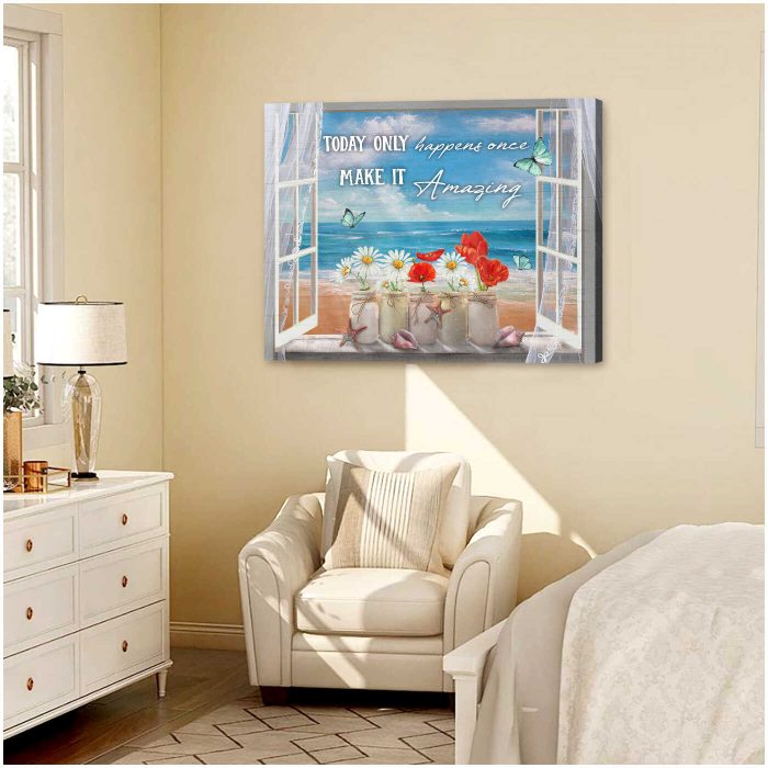 Butterflies And Beach Today Only Happens Once Canvas Prints Wall Art Decor