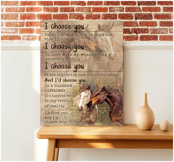 Couple Horses I Choose You Canvas Prints Wall Art Decor