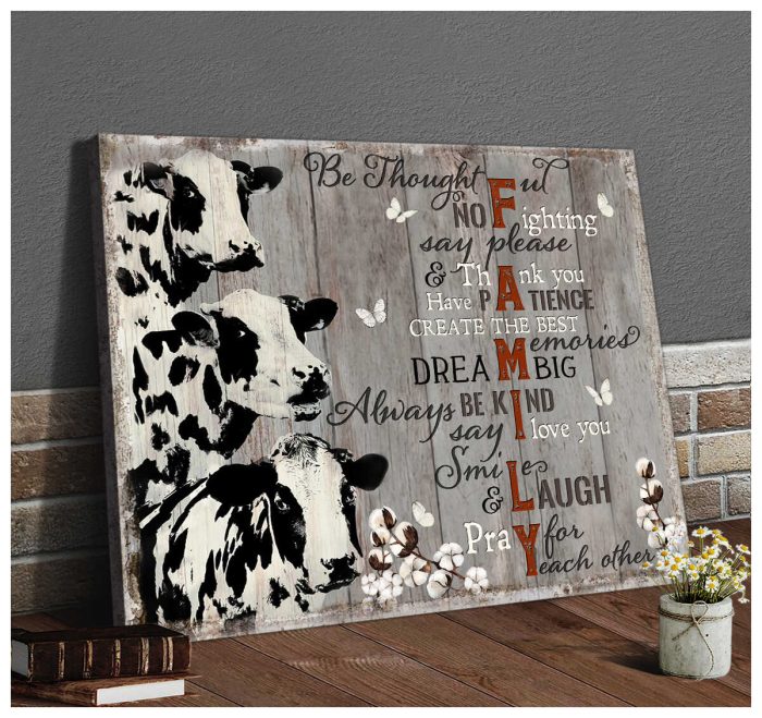 Cows Family Farm Farmhouse Canvas Prints Wall Art Decor