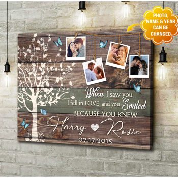 Custom Canvas For Couple When I Saw You I Fell In Love Wall Art Decor