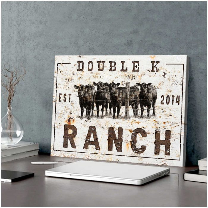 Double K Ranch Cows Custom Canvas Prints Wall Art Decor