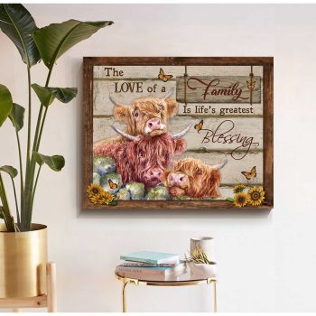 Farm Highland Cows The Love Of A Family Canvas Prints Wall Art Decor