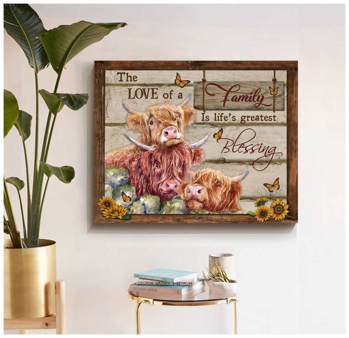 Farm Highland Cows The Love Of A Family Canvas Prints Wall Art Decor