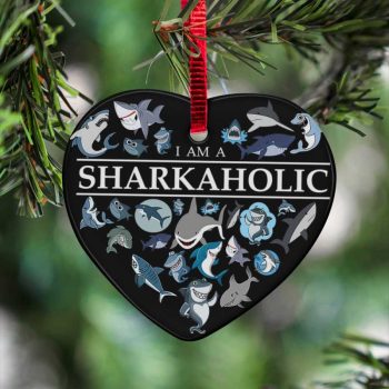 Funny I Am A Shark-Aholic Lover Gifts Ceramic Ornament