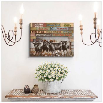 Happy Moments Farm Angus Cows Canvas Prints Wall Art Decor