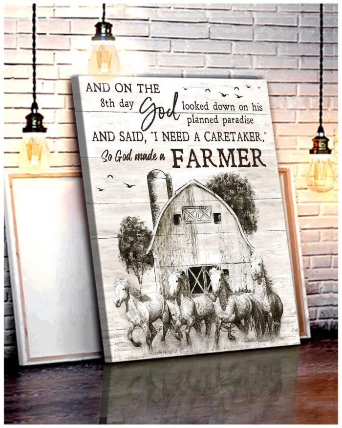 Horses So God Made A Farmer Farm Canvas Prints Wall Art Decor