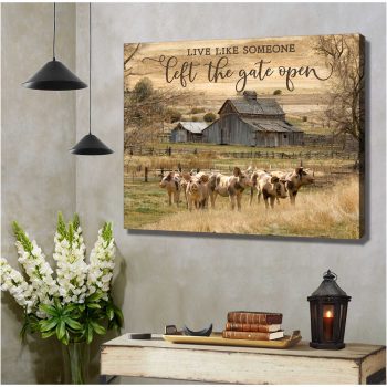 Live Like Someone Left The Gate Open Farm Pig Canvas Prints Wall Art Decor