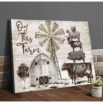 On This Farm Cattle Farmhouse Farm Canvas Prints Wall Art Decor