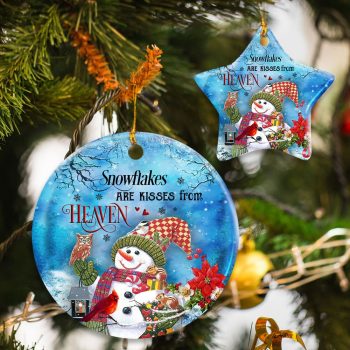 Snowflakes Are Kisses From Heaven Ceramic Ornament