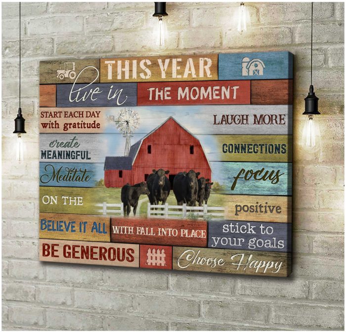 This Year Farm Angus Cows Canvas Prints Wall Art Decor