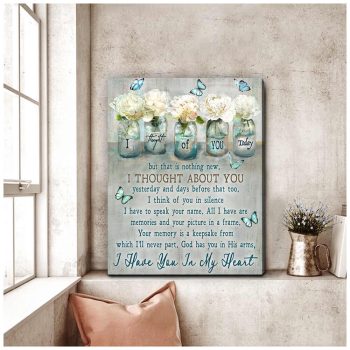 Butterfly Canvas I Thought Of You Memorial Wall Art Decor