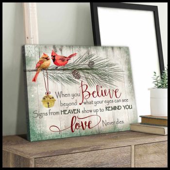 Cardinal Memorial Canvas When You Believe Wall Art Decor