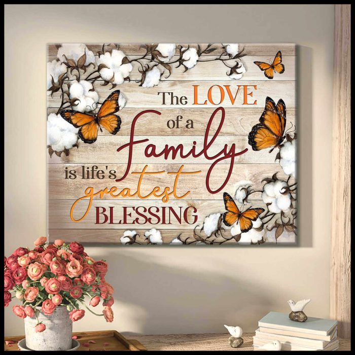Cotton Flowers And Butterflies Canvas The Love Of A Family Wall Art Decor