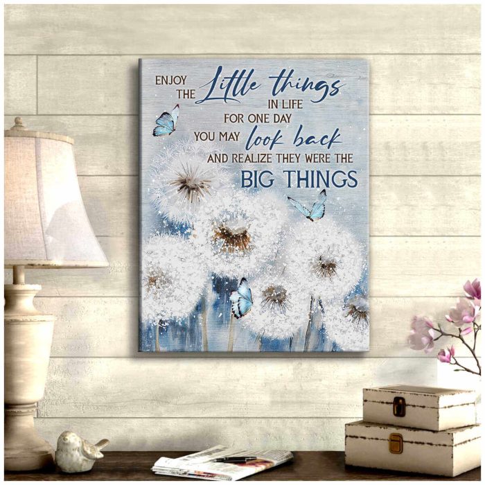 Dandelion And Butterflies Canvas Enjoy The Little Things Wall Art Decor