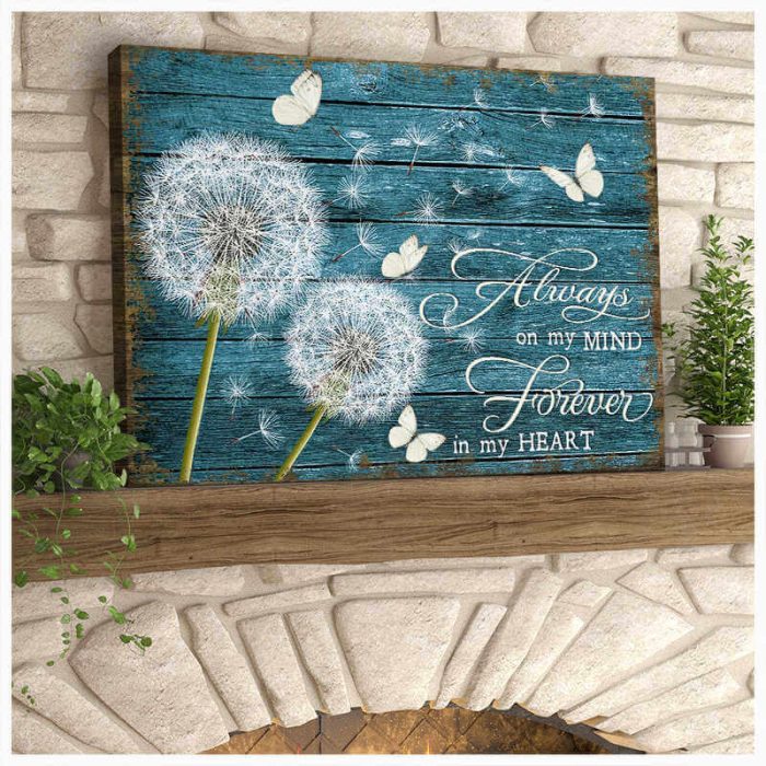 Dandelion And Butterfly Canvas Always On My Mind Wall Art Decor