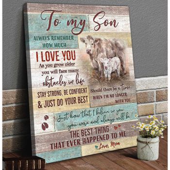 Family Cow Motherhood Canvas To My Son Wall Art Decor