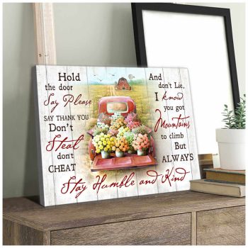 Farm Farmhouse Canvas Always Stay Humble And Kind Wall Art Decor