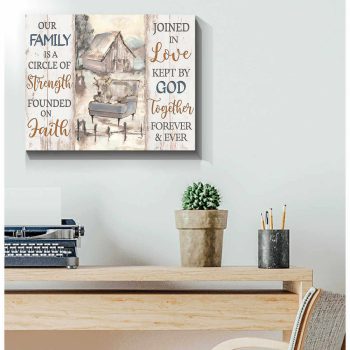 Farm Farmhouse Canvas Our Family Is A Circle Of Strength Wall Art Decor