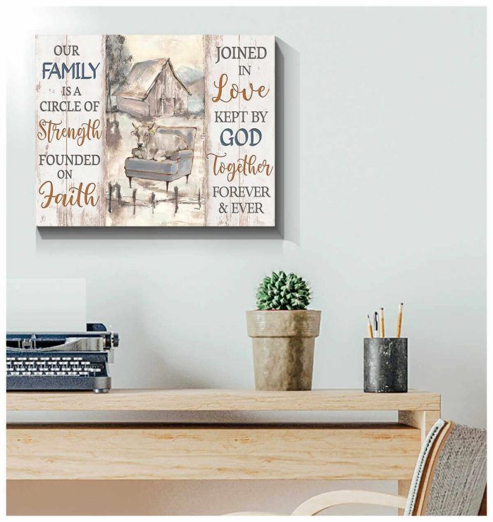 Farm Farmhouse Canvas Our Family Is A Circle Of Strength Wall Art Decor