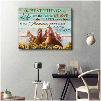 Farm Farmhouse Chicken Canvas The Best Things In Life Wall Art Decor