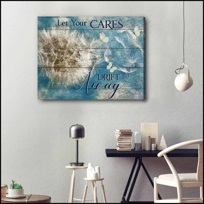 Gorgeous Dandelion And Butterfly Canvas Drift Away Wall Art Decor