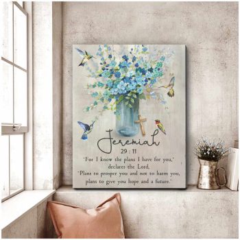 Jeremiah 29:11 Hummingbird Canvas Wall Art