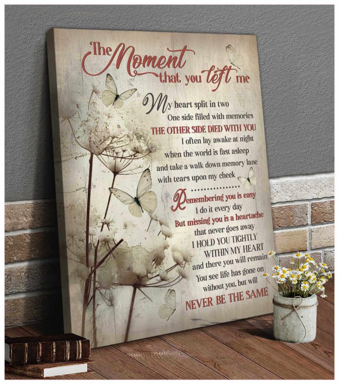 The Moment That You Left Me Butterfly Canvas Wall Art