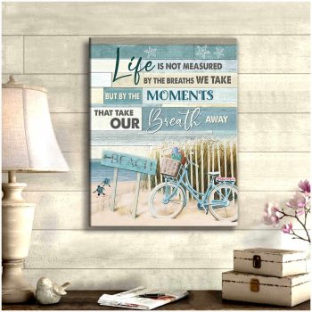 The Moments Beach And Turtle Canvas Wall Art