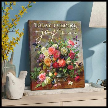 Today I Choose Joy James 1:2 Hummingbird Canvas Prints Wall Art Decor