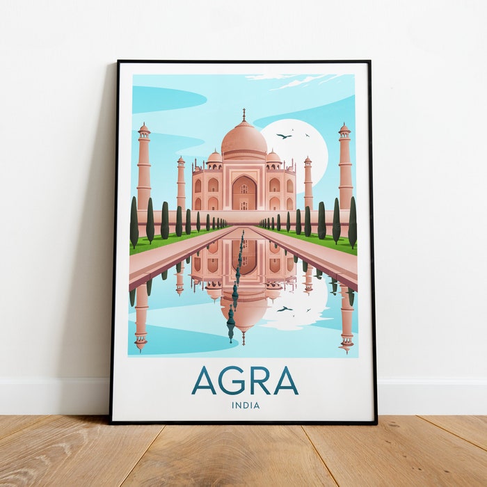 Agra Travel Canvas Poster Print - India