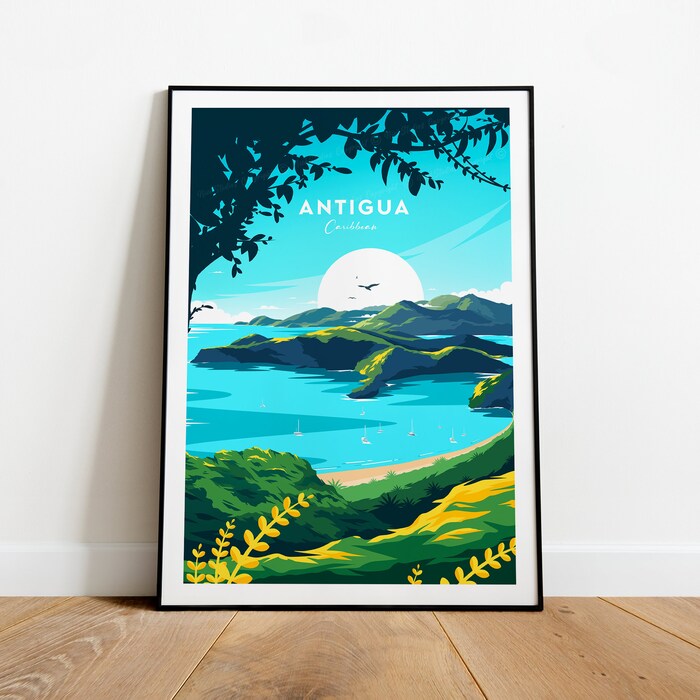 Antigua Traditional Travel Canvas Poster Print - Caribbean Antigua Poster Antigua Prints