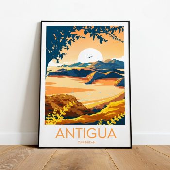 Antigua Travel Canvas Poster Print - Caribbean Antigua Poster Antigua Prints