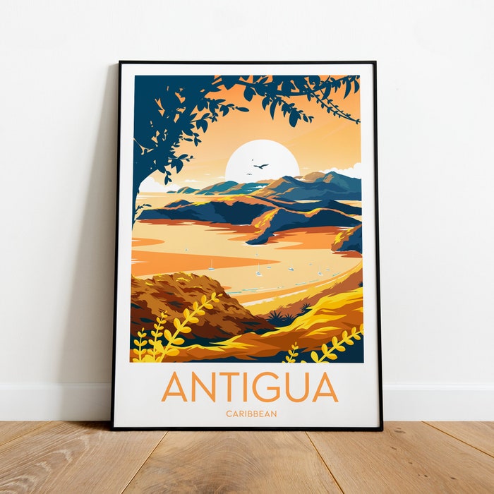 Antigua Travel Canvas Poster Print - Caribbean Antigua Poster Antigua Prints