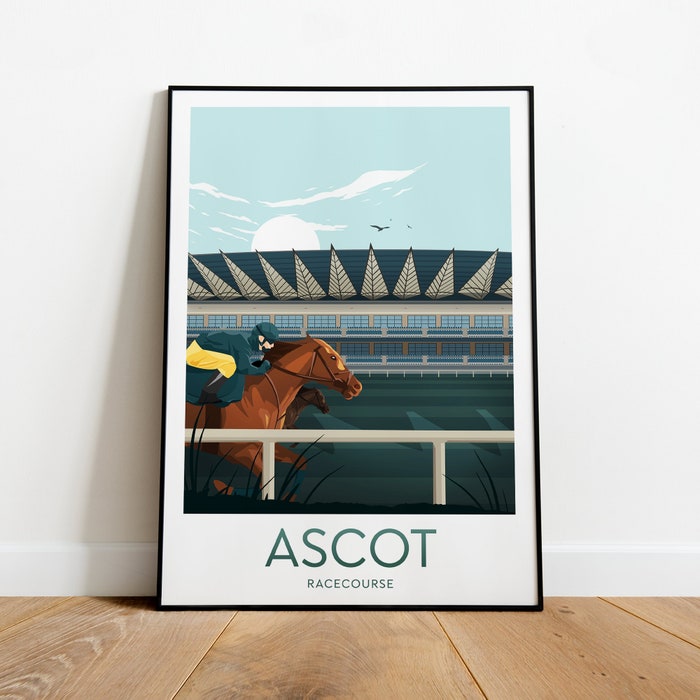 Ascot Racecourse Print - Uk Ascot Poster Ascot Print Racing Print