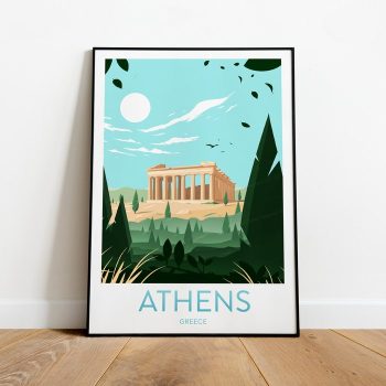 Athens Travel Canvas Poster Print - Greece Athens Poster Greece Poster