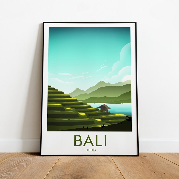 Bali Travel Canvas Poster Print - Ubud Bali Print Bali Poster Ubud Print Ubud Poster