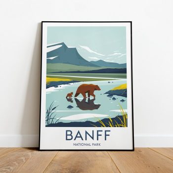 Banff Travel Canvas Poster Print - Canada Banff Print Banff Poster Canada Print Canada Poster Travel Artwork