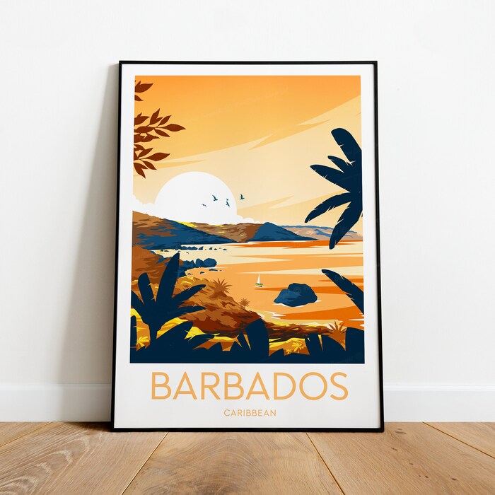 Barbados Evening Travel Canvas Poster Print - Caribbean