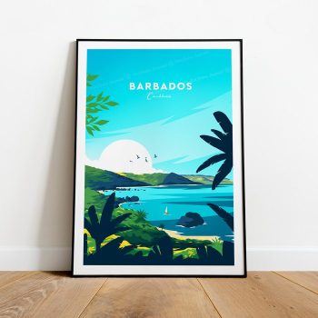 Barbados Traditional Travel Canvas Poster Print - Caribbean